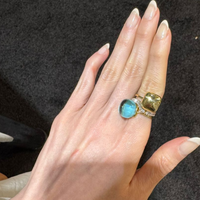 Gold Squared Cherry Ring