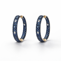 Double Sided Sapphire and Diamond Hoops