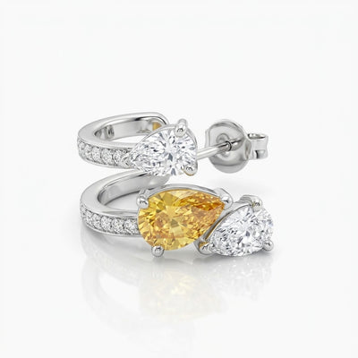 Floating Pear Shape Earrings