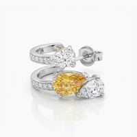 Floating Pear Shape Earrings