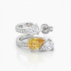 Floating Pear Shape Earrings