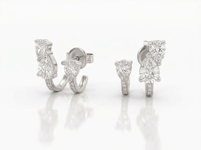 Floating Pear Shape Earrings