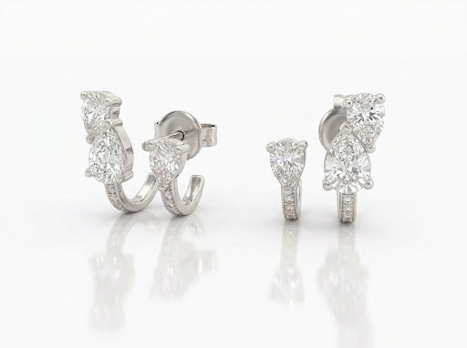 Floating Pear Shape Earrings