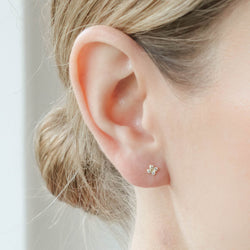 Clover four crystals studs