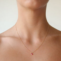 Emerald Cut Ruby Necklace