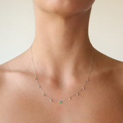 Emerald and Diamond Drop Necklace