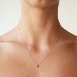 Emerald Cut Sapphire Necklace