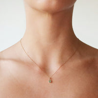 Bezel Round Emerald Necklace