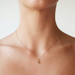 Bezel Round Emerald Necklace