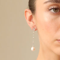 Aquamarine and Pearl Long Earrings