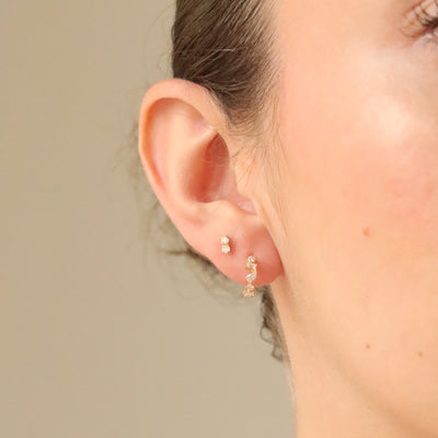 Multi Cut Diamond Huggies