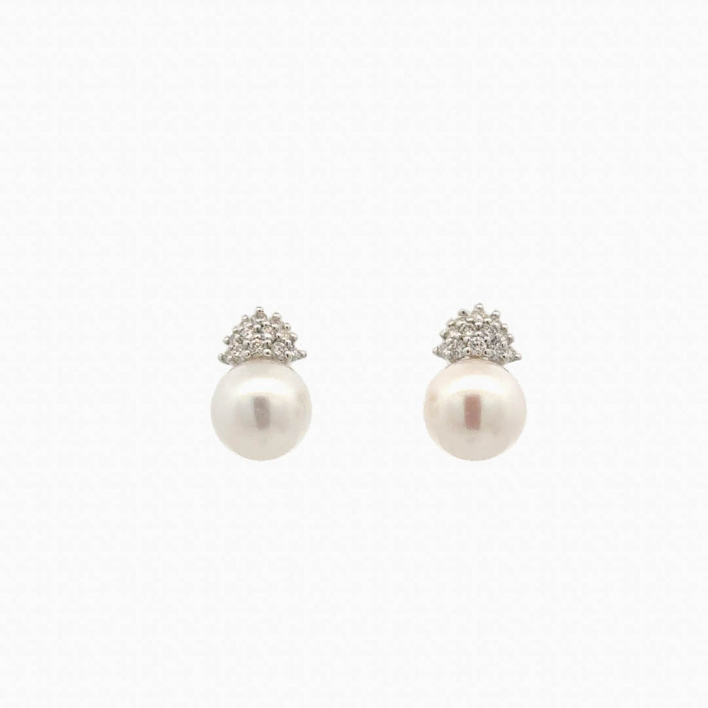 Pearl and Diamond Earrings