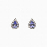 Tanzanite and Diamond Pear Earrings