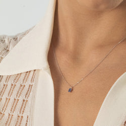 Emerald Cut Sapphire Necklace