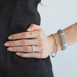Chain Emerald Ring