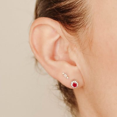 Ruby and Diamond Studs