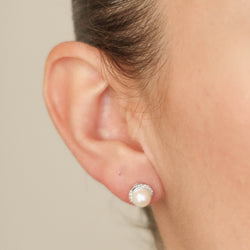 Pearl and Diamond Halo Earrings