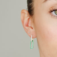 Link Malachite and Diamond Earrings