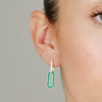 Link Malachite and Diamond Earrings