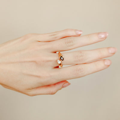 Serpent Smoky Quartz and Diamond Ring