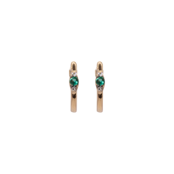 Emerald and Diamond Huggies