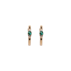 Emerald and Diamond Huggies