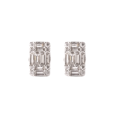Rectangular Multi Diamond Studs