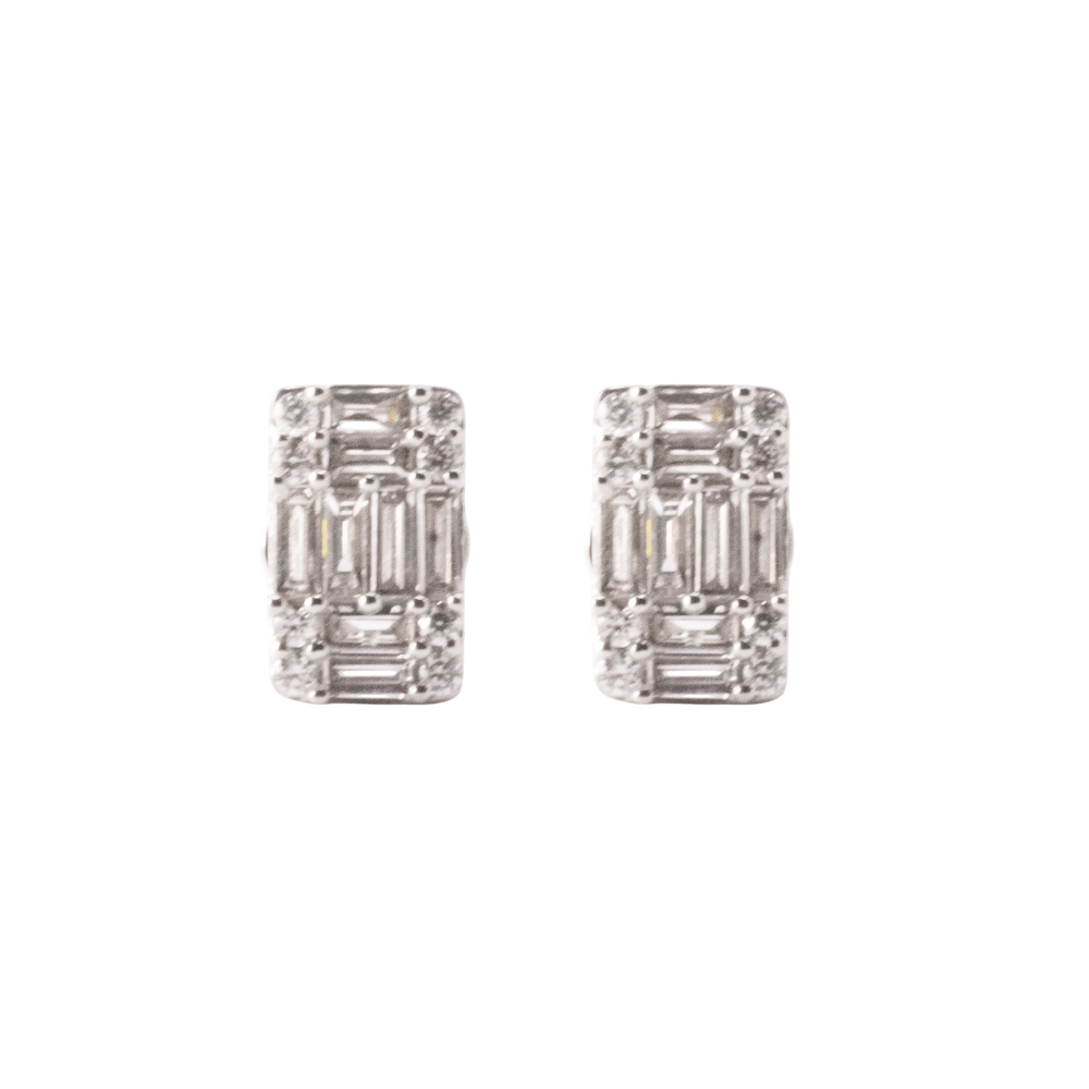 Rectangular Multi Diamond Studs