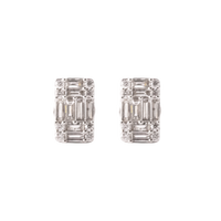 Rectangular Multi Diamond Studs