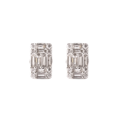 Rectangular Multi Diamond Studs