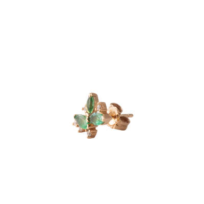 Emerald and Diamonds Flora studs