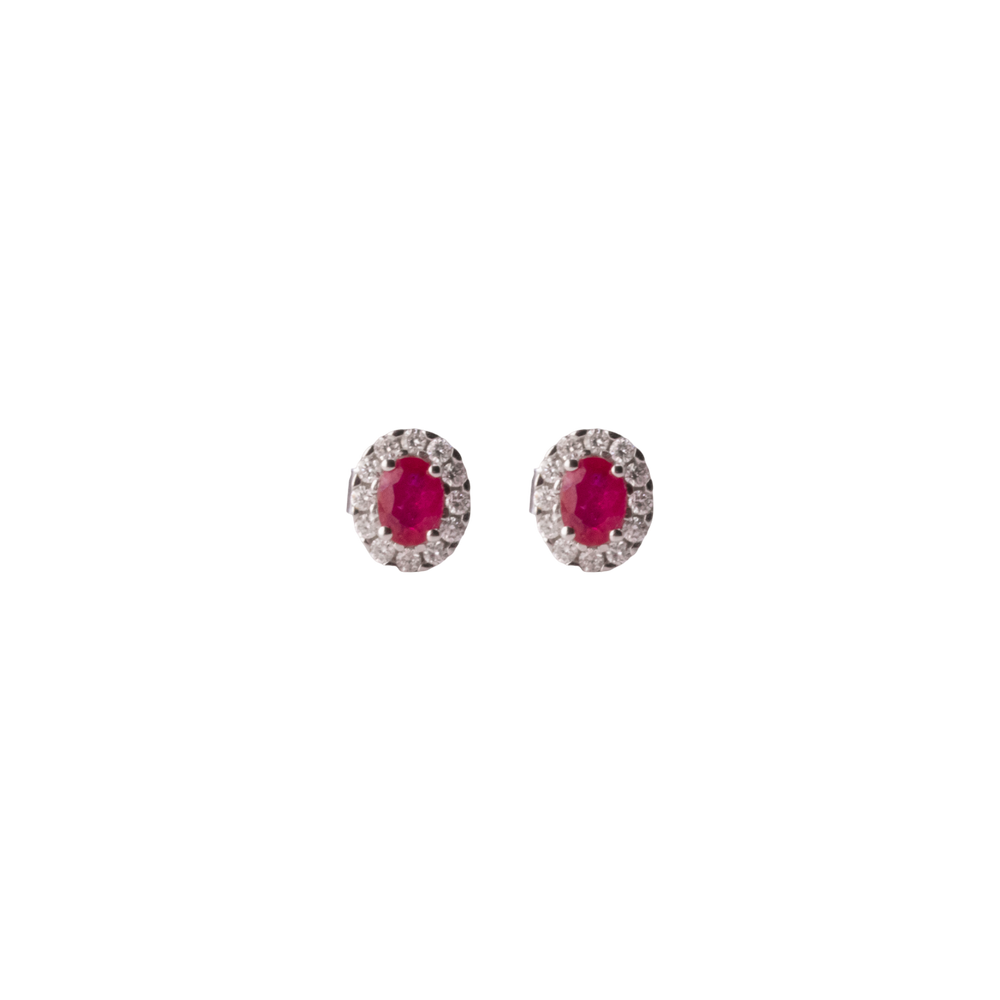 Ruby and Diamond Studs