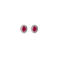 Ruby and Diamond Studs