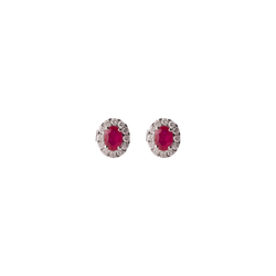 Ruby and Diamond Studs