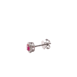 Ruby and Diamond Studs