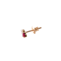 Heart Shape Ruby and Diamond Studs
