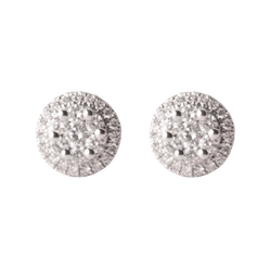Round Pavé Diamond Studs Small