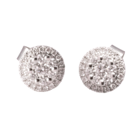 Round Pavé Diamond Studs Small
