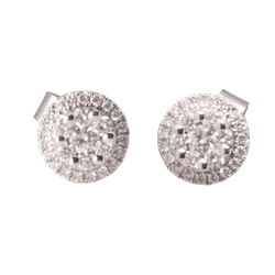 Round Pavé Diamond Studs Small