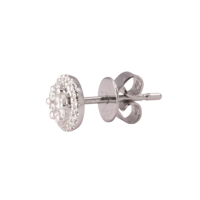 Round Pavé Diamond Studs Small