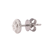 Round Pavé Diamond Studs Small