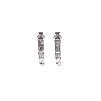 Baguette Cut Diamond Earrings