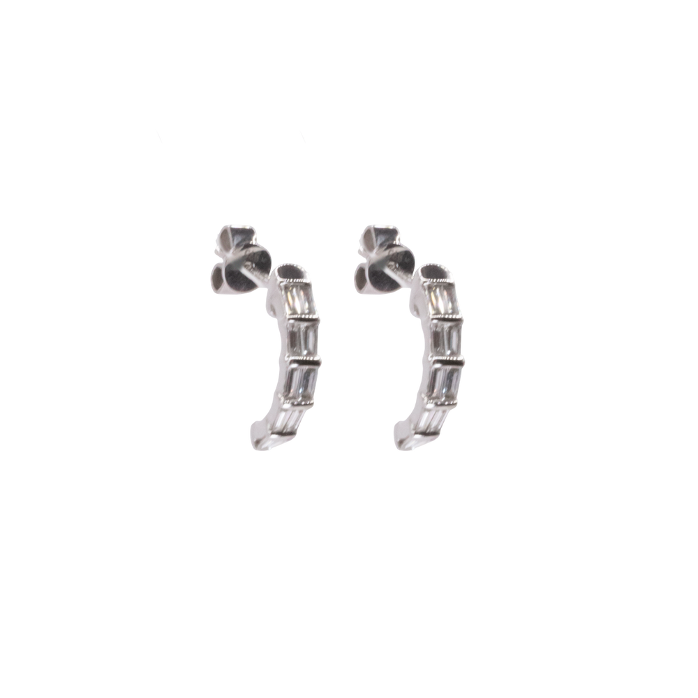 Baguette Cut Diamond Earrings