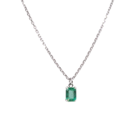 White Gold Emerald Necklace