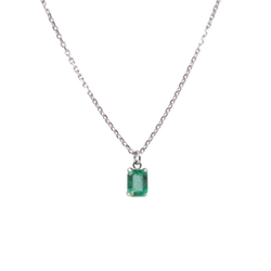 White Gold Emerald Necklace