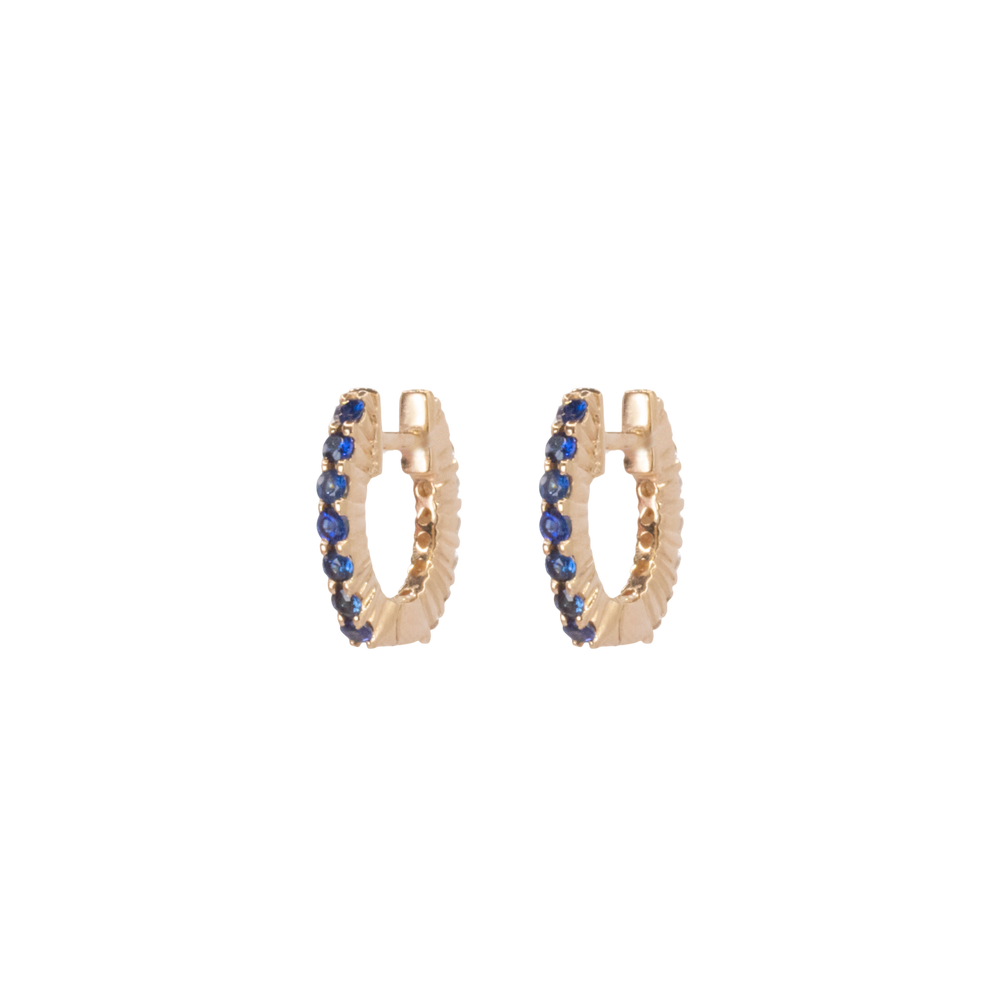 Double Sided Sapphire and Diamond Huggies