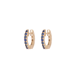 Double Sided Sapphire and Diamond Huggies