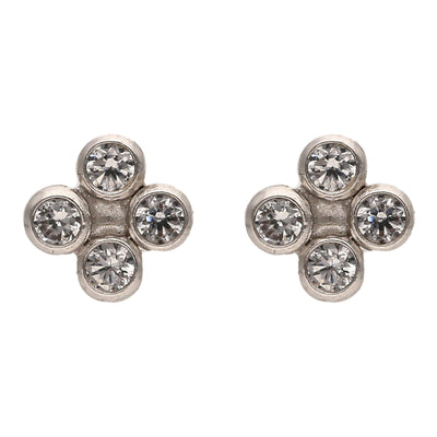 Mini four clover crystals studs