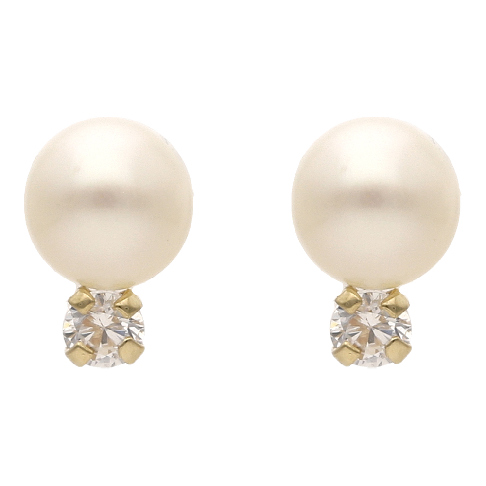 Baby pearl and tiny crystal studs