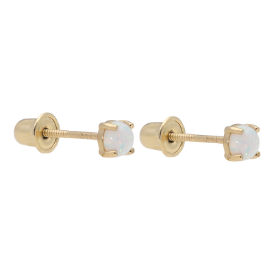 White Opal Studs